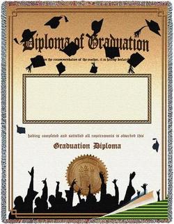 Graduation Hats Off Tapestry Throw