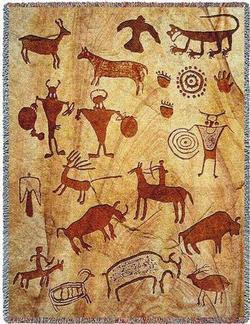 Rock Art of the Ancients Tapestry Throw