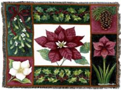 Christmas Flora Tapestry Throw