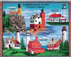 Great Lakes Lighthouse Tapestry Throw