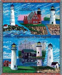 England Lighthouse Tapestry Throw