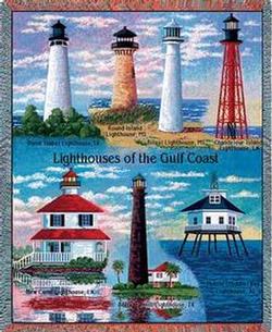 Gulf Coast Lighthouse Tapestry Throw