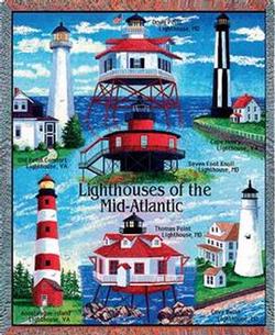 Lighthouses Mid Atlantic Lighthouse Tapestry Throw