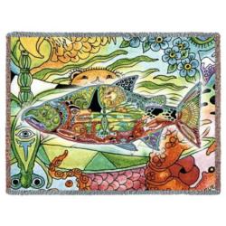 Chinook Salmon Tapestry Throw