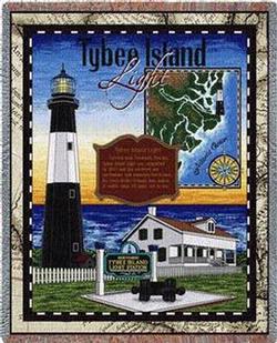 Tybee Island Lighthouse Tapestry Throw