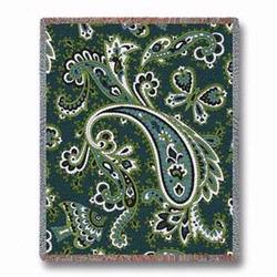 Paisley - Teal Tapestry Throw
