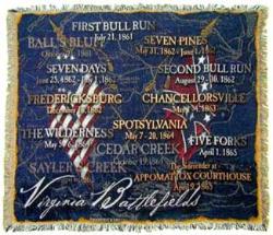Virginia Battlefields Tapestry Throws
