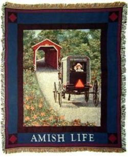 Amish Buggy Tapestry Throw