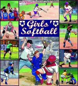 Girl's Softball Tapestry Throw