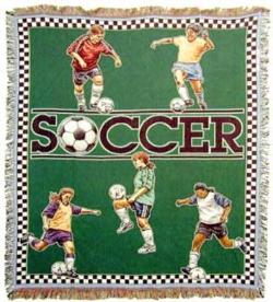 Girls Soccer Action Tapestry Throws