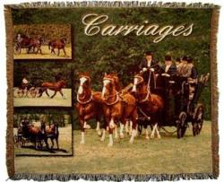 Horse Carriages Tapestry Throw