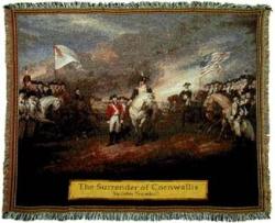 Surrender of Cornwallis Tapestry Throw