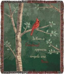 When A Cardinal Appears Tapestry Throw
