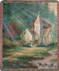 Psalm 23:2 Be Still Tapestry Throw