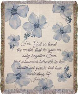John 3:16  For God So Loved The World Tapestry Throw