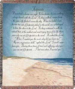  Footprints In The Sand Tapestry Throw