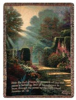 Garden of Grace, Romans 15:13 Tapestry Throw
