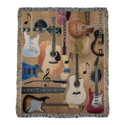 Guitar Collage Tapestry Throw