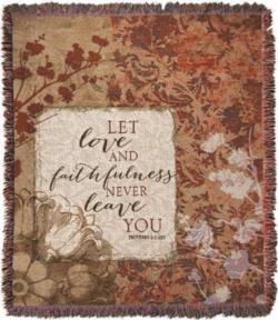 Proverbs 3:3 Let Love and Faithfulness Tapestry Throw