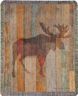 Moose Head Tapestry Throw