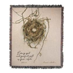 Nest Every Good And Perfect Gift, James 1:17 Tapestry Throw