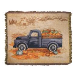  Pumpkin Farm Truck Tapestry Throw