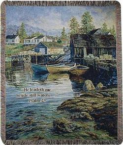 Solitude, Psalm 23 Tapestry Throw
