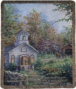 Worship in the Country, John 4:23 Tapestry Throw
