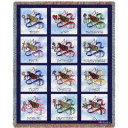 Christmas Angel For Reason  Tapestry Throw
