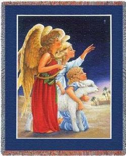 Angels At Night Tapestry Throw