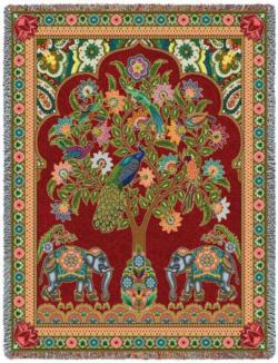  NEW Asian Elephants Tapestry Throw