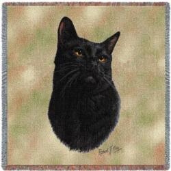 Black Cat Tapestry Throw
