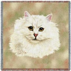 Chinchilla Persian Cat Tapestry Throw