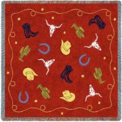 Western Decor Lap Square Cotton Woven Throw