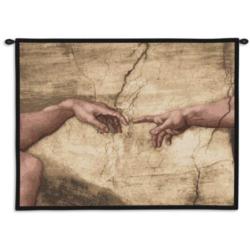  NEW Hands Of God And Adam Tapestry Throw