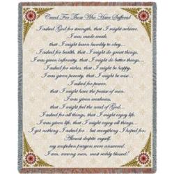Creed For Those Who Suffer. Tapestry Throw