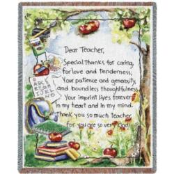 Dear Teacher Letter From Student Tapestry Throw