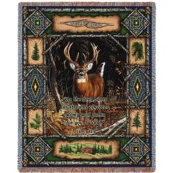 Psalm 42:1Deer Lodge Tapestry Throw