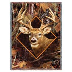 Deer In Camo Tapestry Throw