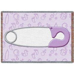 Diaper Pin Lavender  Mini Blanket
