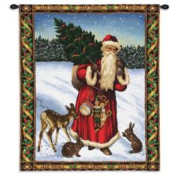Father Christmas Red Tapestry Wall Hanging