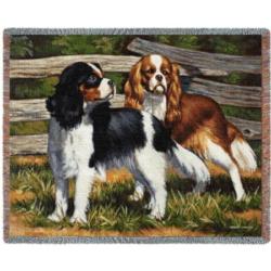 Fence Line Cocker Spaniel Tapestry Throw