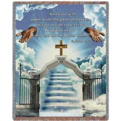 2 Peter 1:11Heaven's Gate 3 Tapestry Throw