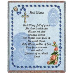 Hail Mary Rosary Prayer Tapestry Throw