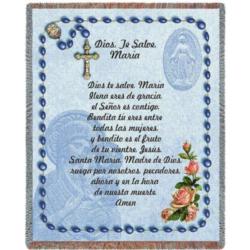 Hail Mary Rosary Prayer Tapestry Throw Spanish