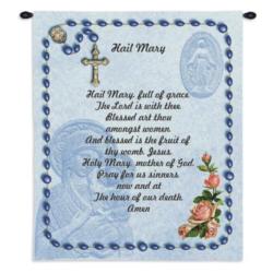 Hail Mary Rosary Prayer Tapestry Wall Hanging