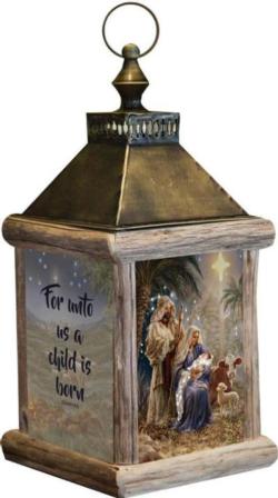 Holy Night, Isaiah 9:6 Fiber Optic Lantern