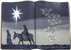 Virgin Mary Silhouette Fiber Optic Lighted Book
