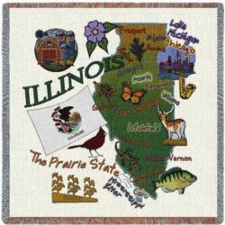 Illinois State Tapestry Lap Throw