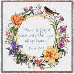 Psalm 100:1- Joyful Noise Lap Square        